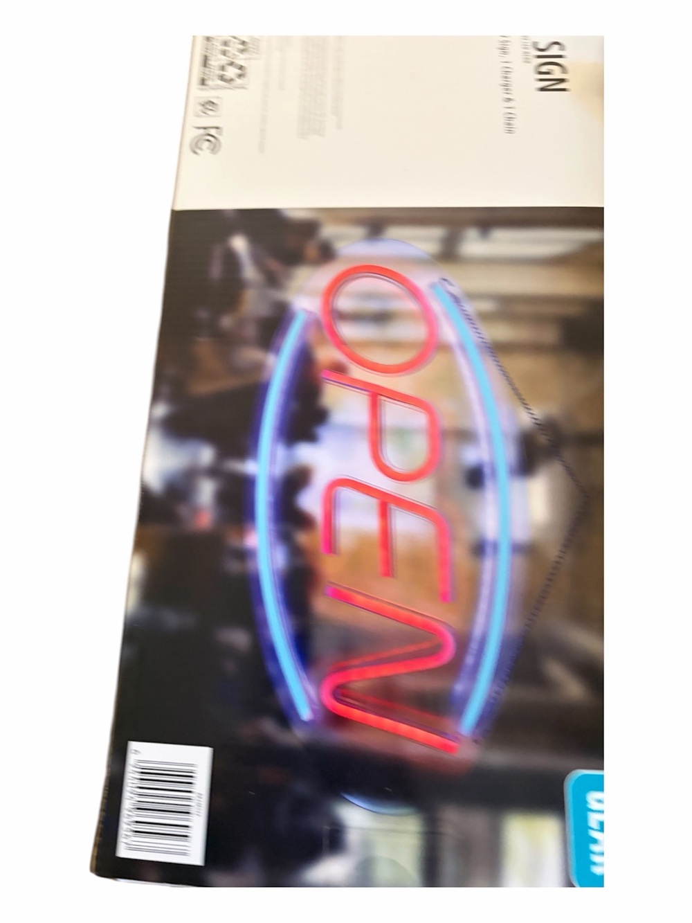 Neon 'OPEN' LED Sign - Red and Blue